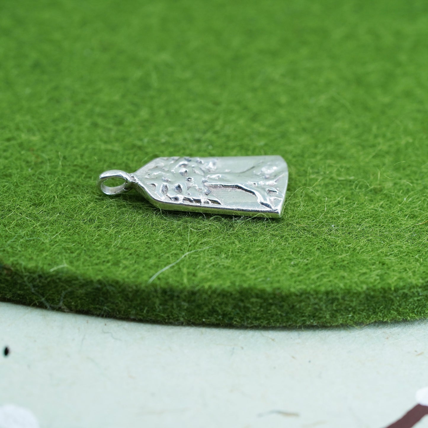 Vintage Sterling silver handmade pendant, 925 tag embossed tree