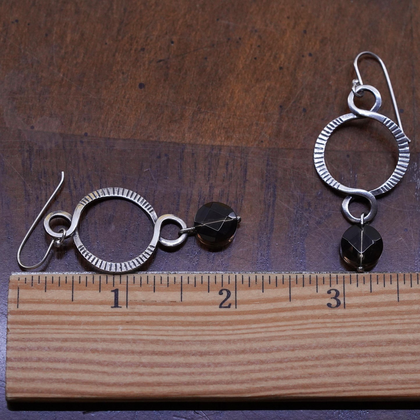 Silpada Sterling 925 Silver Faceted Brown Smoky Quartz Dangle Earrings W1485
