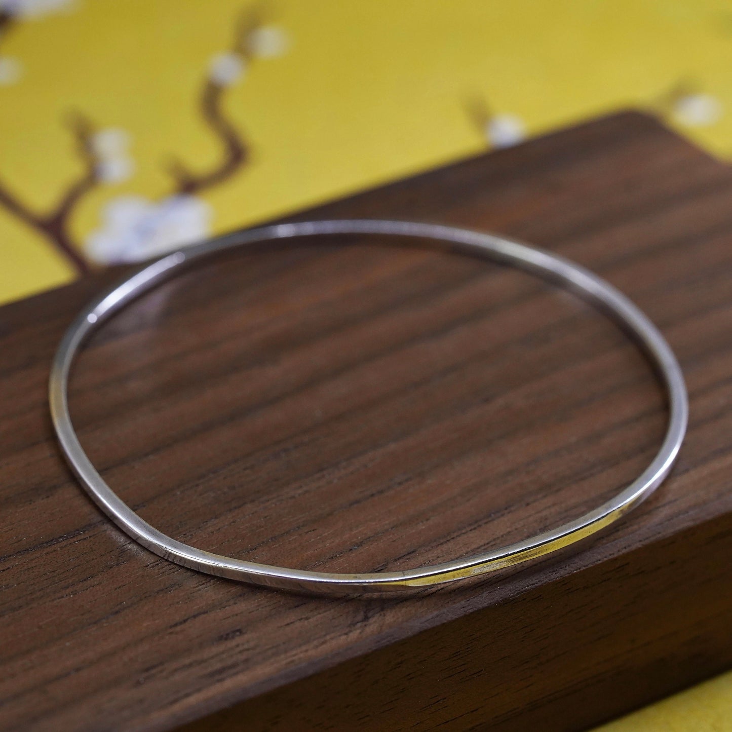 8", Vintage Sterling silver handmade stackable bracelet, 925 bangle