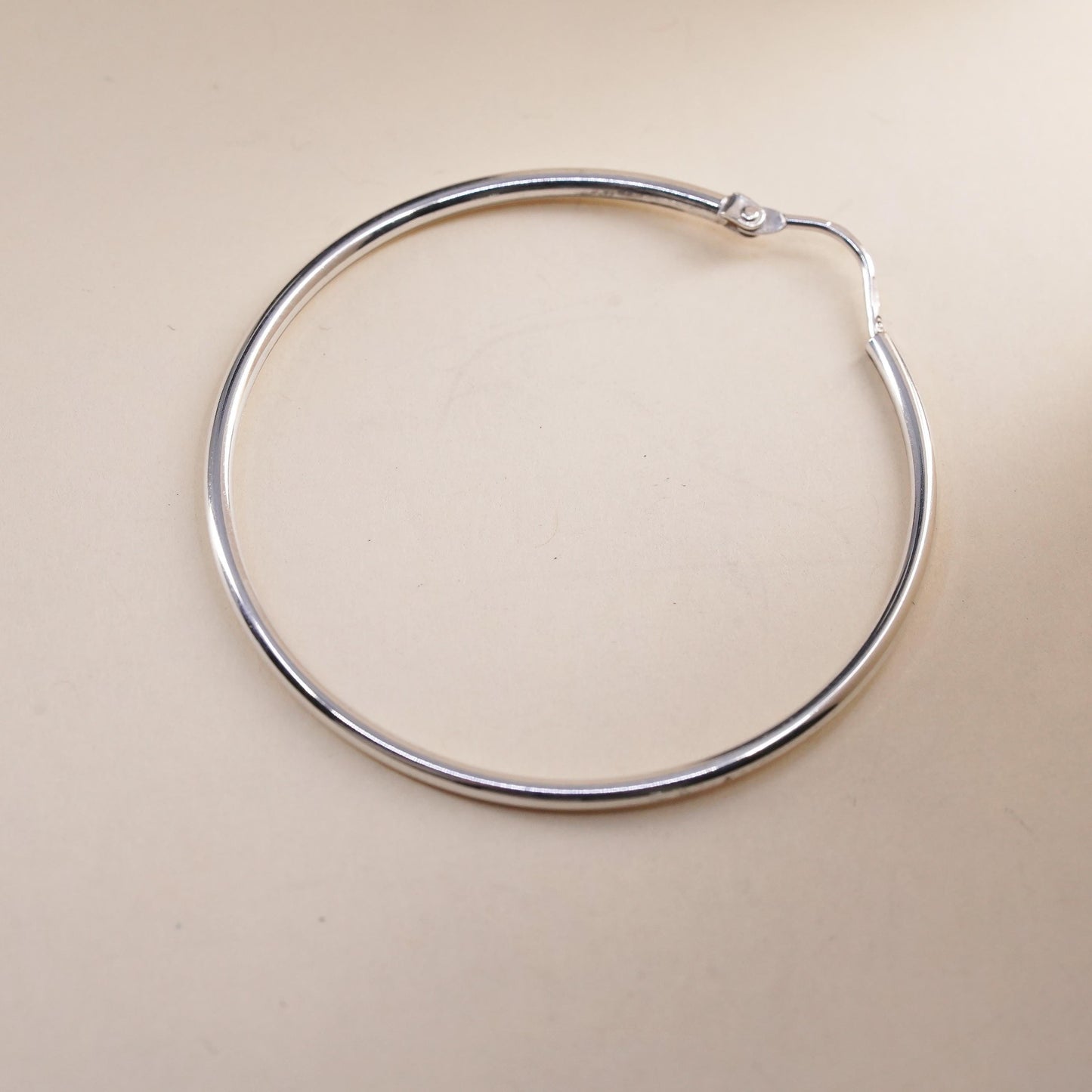 1.75", Vintage sterling silver loop single earring, thin hoop