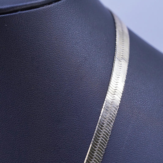 20" Canadian vermeil gold over Sterling silver necklace, 925 herringbone chain