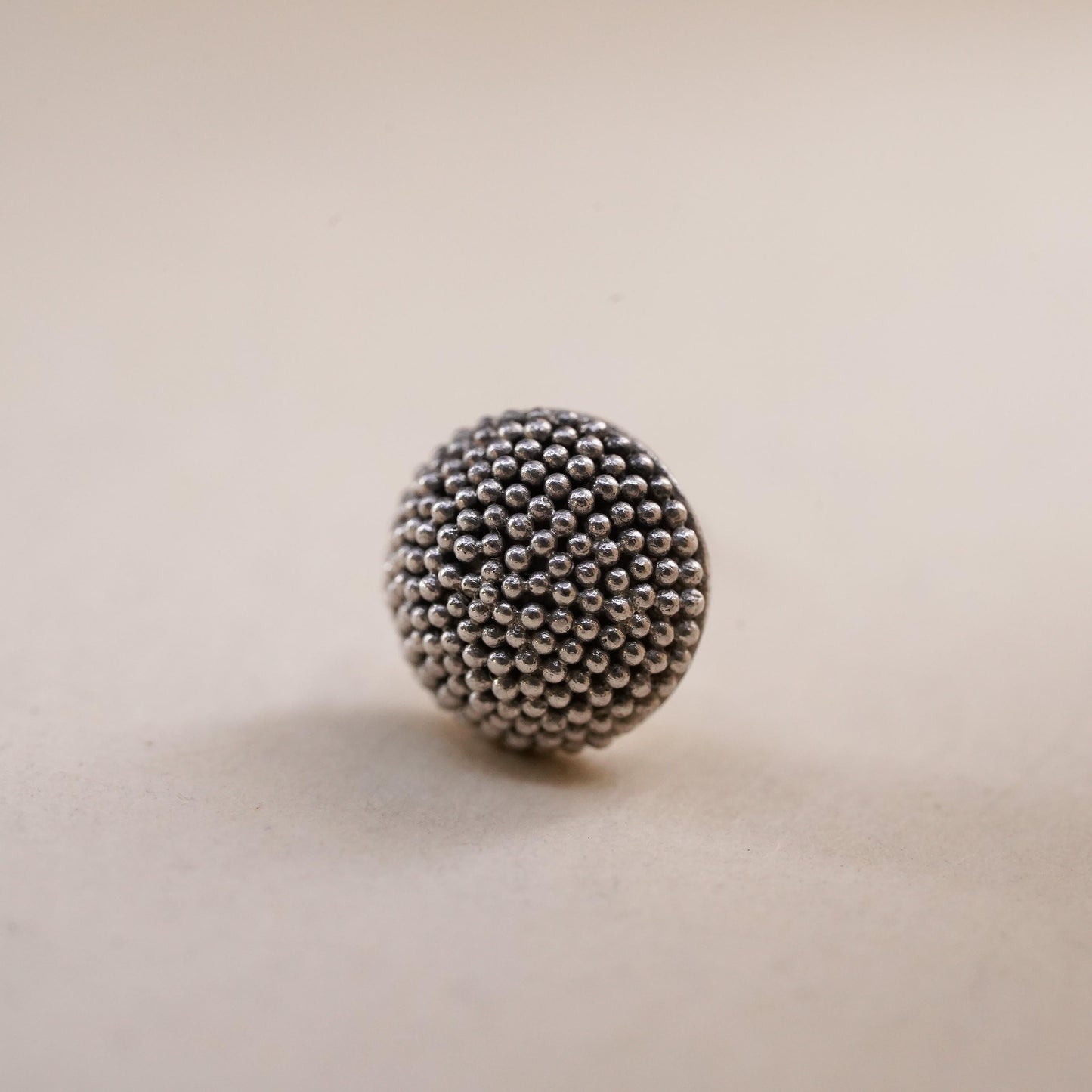 Vintage handmade single earring. Sterling 925 silver 10mm bead stud