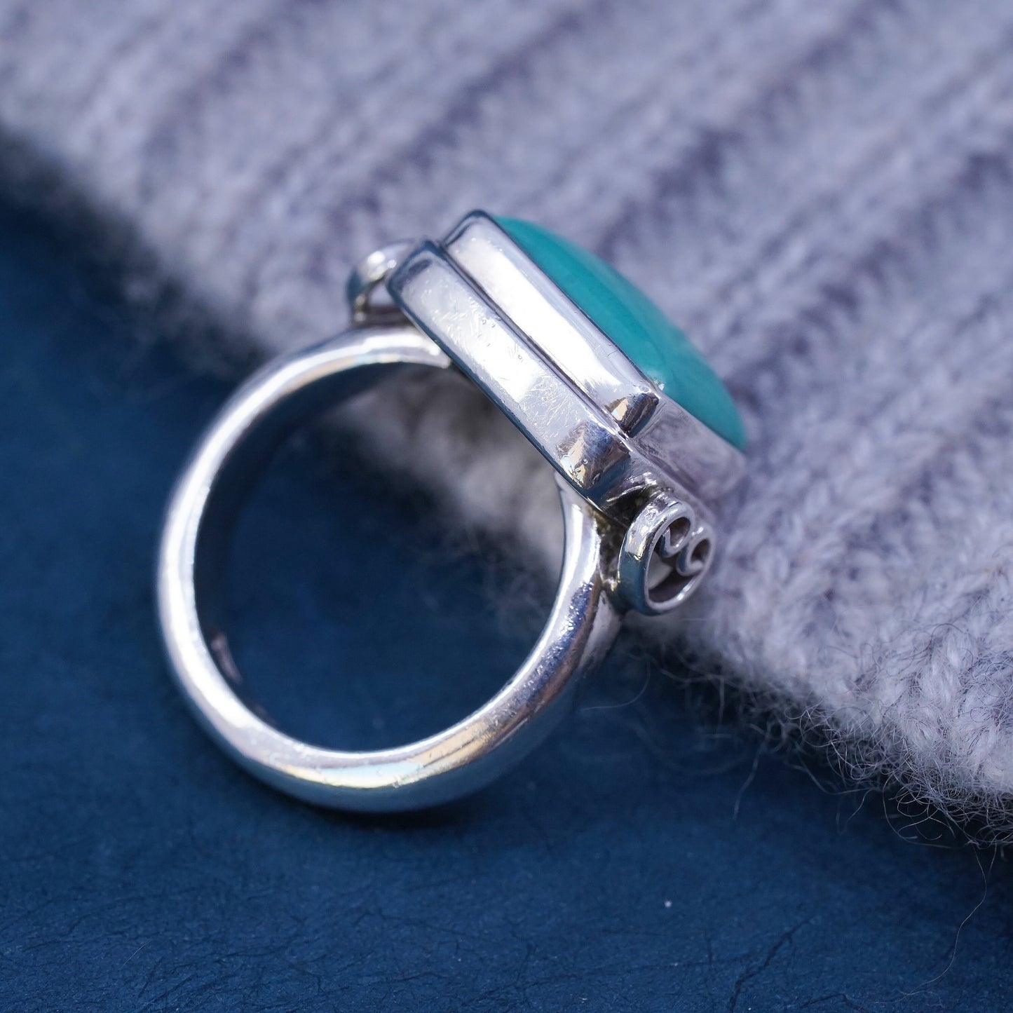 Size 6, Native American, southwestern Sterling silver handmade ring turquoise