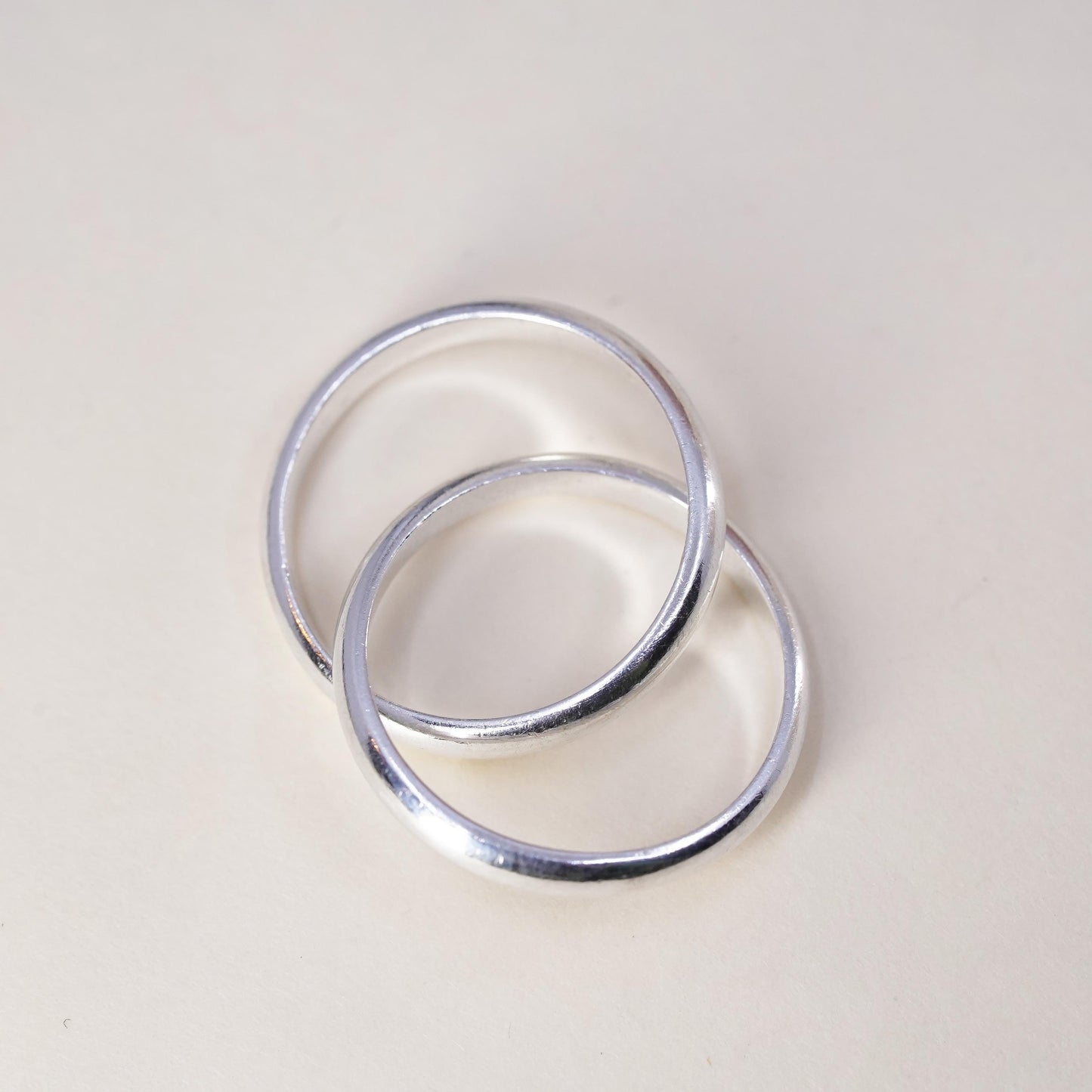 Size 6.5, Vintage sterling silver handmade entwined ring, 925 statement band