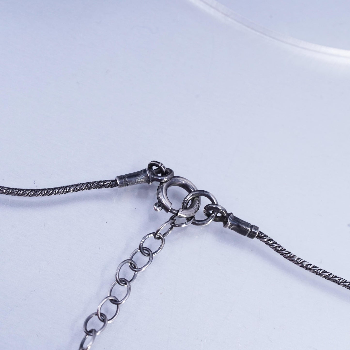 23+3", Sterling 925 silver wheat chain necklace wired rectangular jade pendant