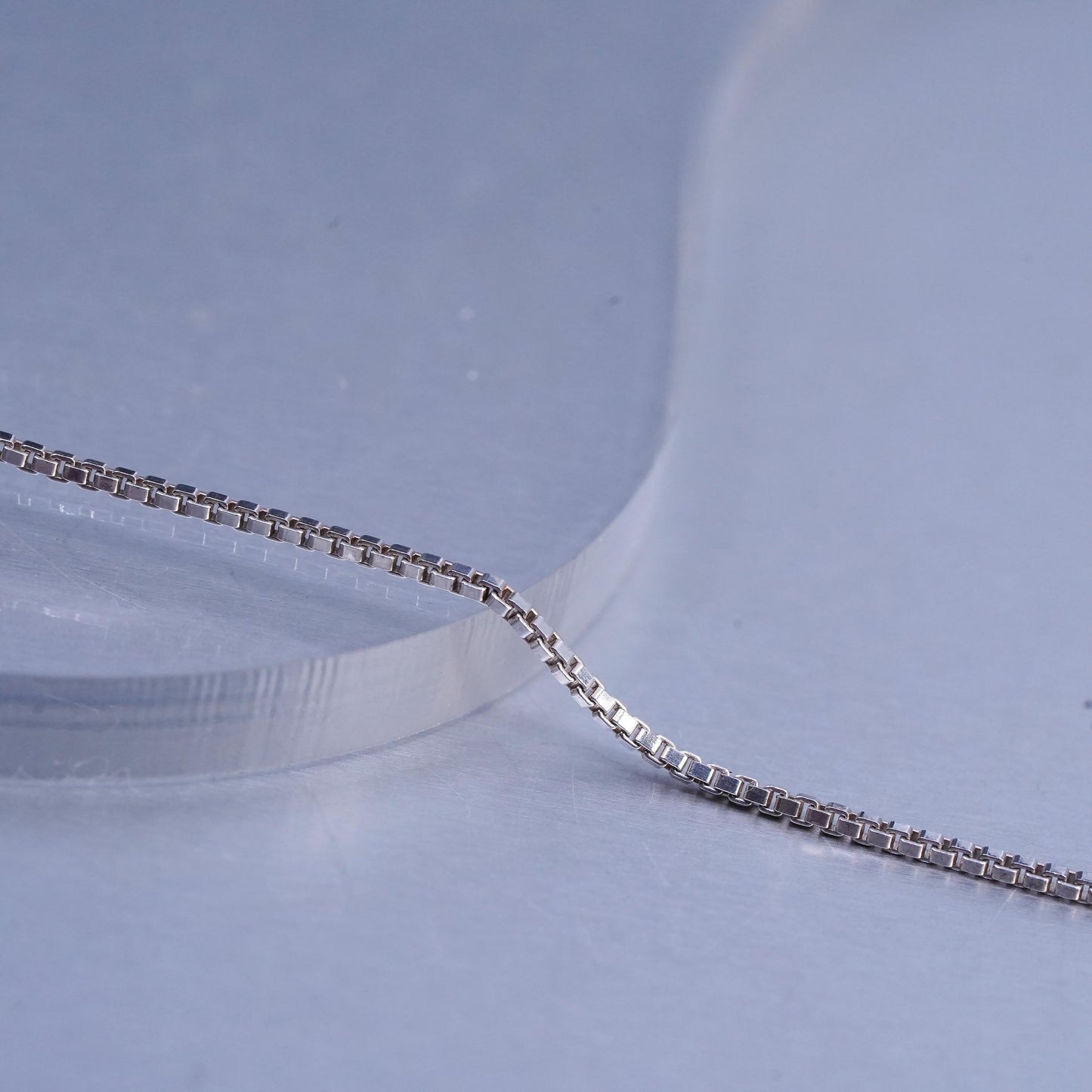 18" 1mm, vintage Italian 925 silver box chain necklace
