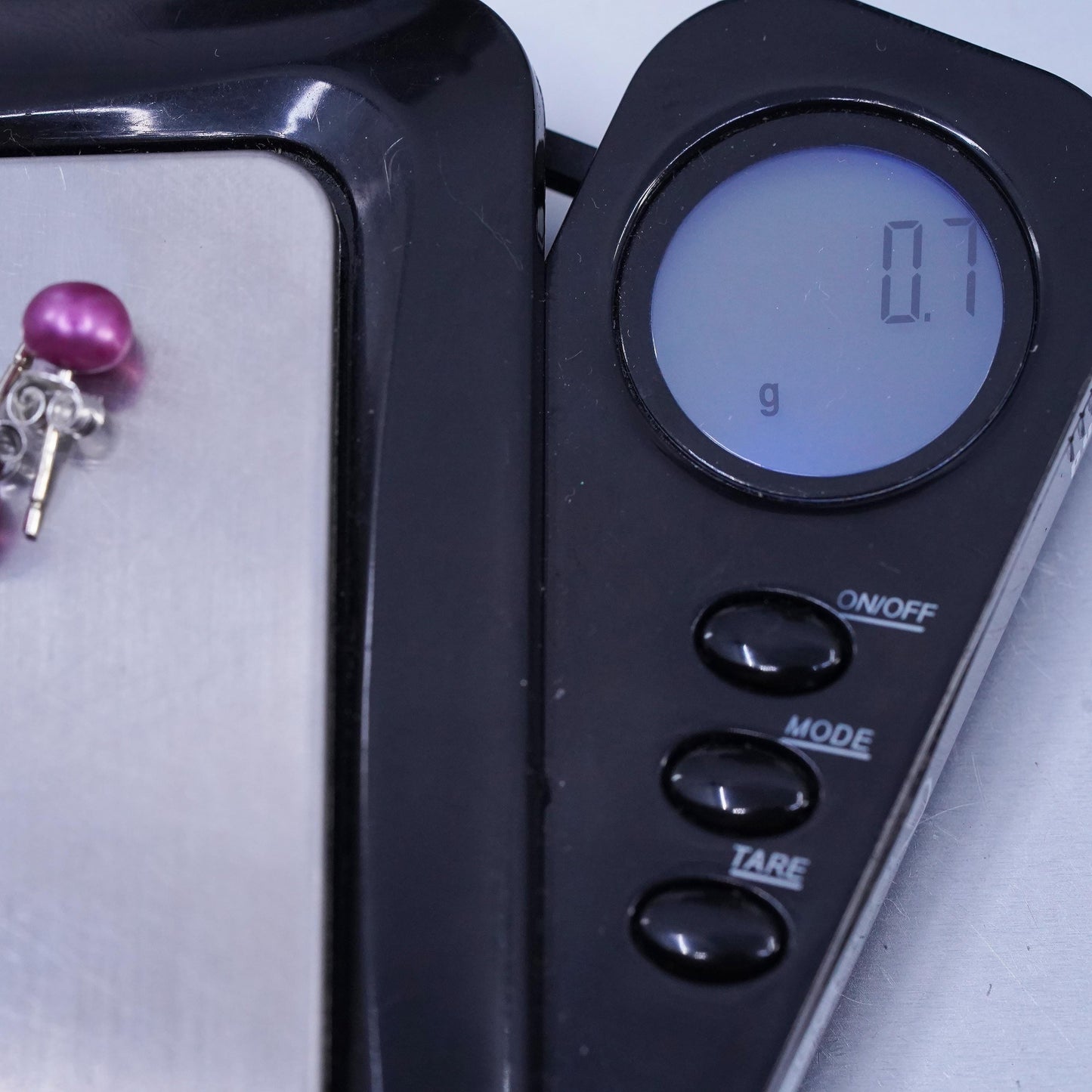 5mm, Vintage Sterling 925 silver handmade earrings, studs with pink pearl
