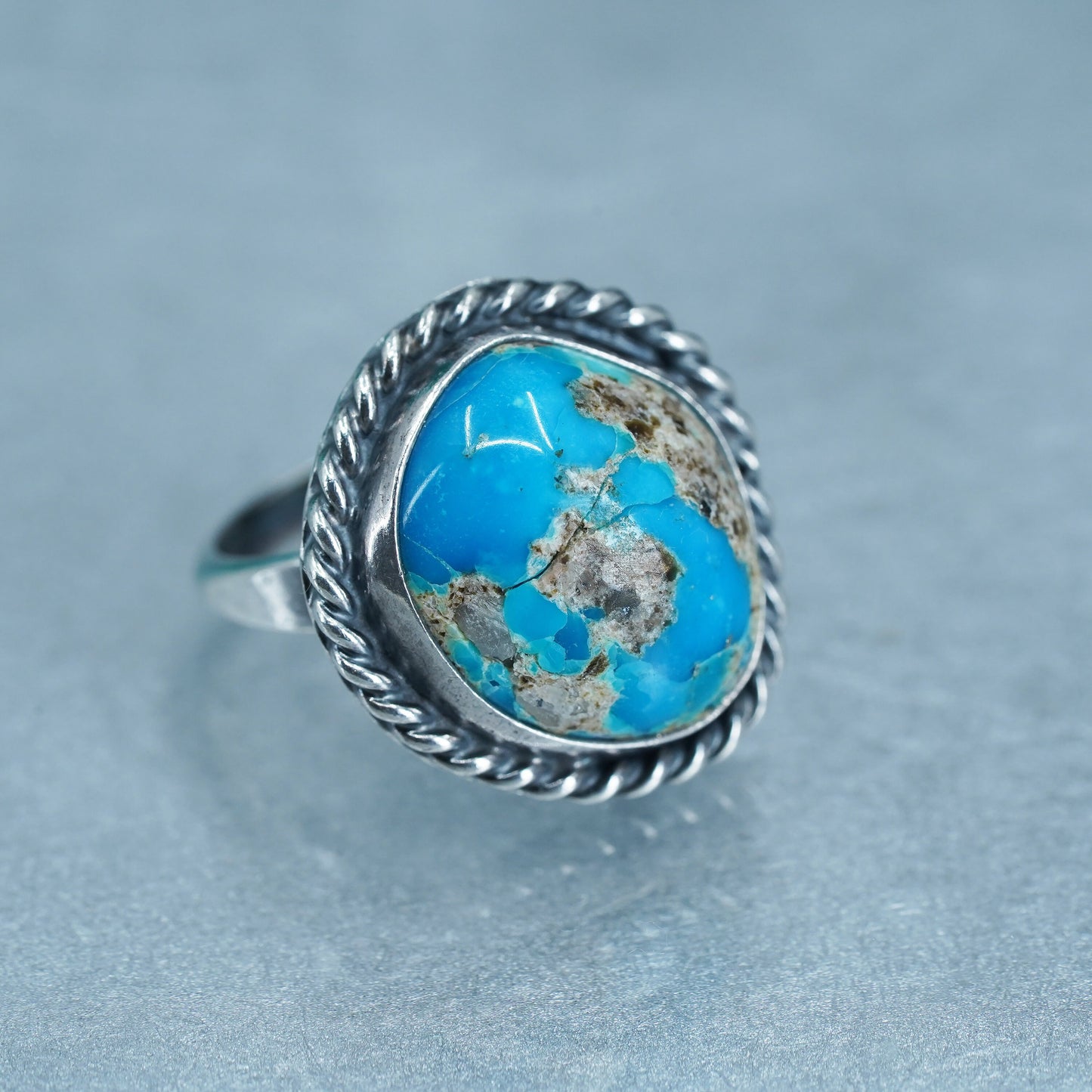 Size 5.25, Native American navajo Sterling 925 silver handmade ring turquoise