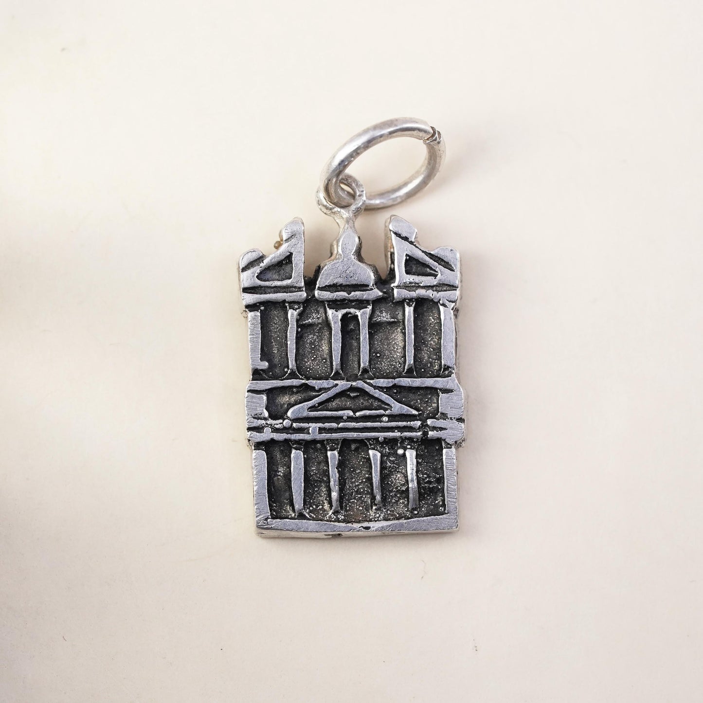 Vintage Sterling silver handmade pendant, 925 silver church building charm