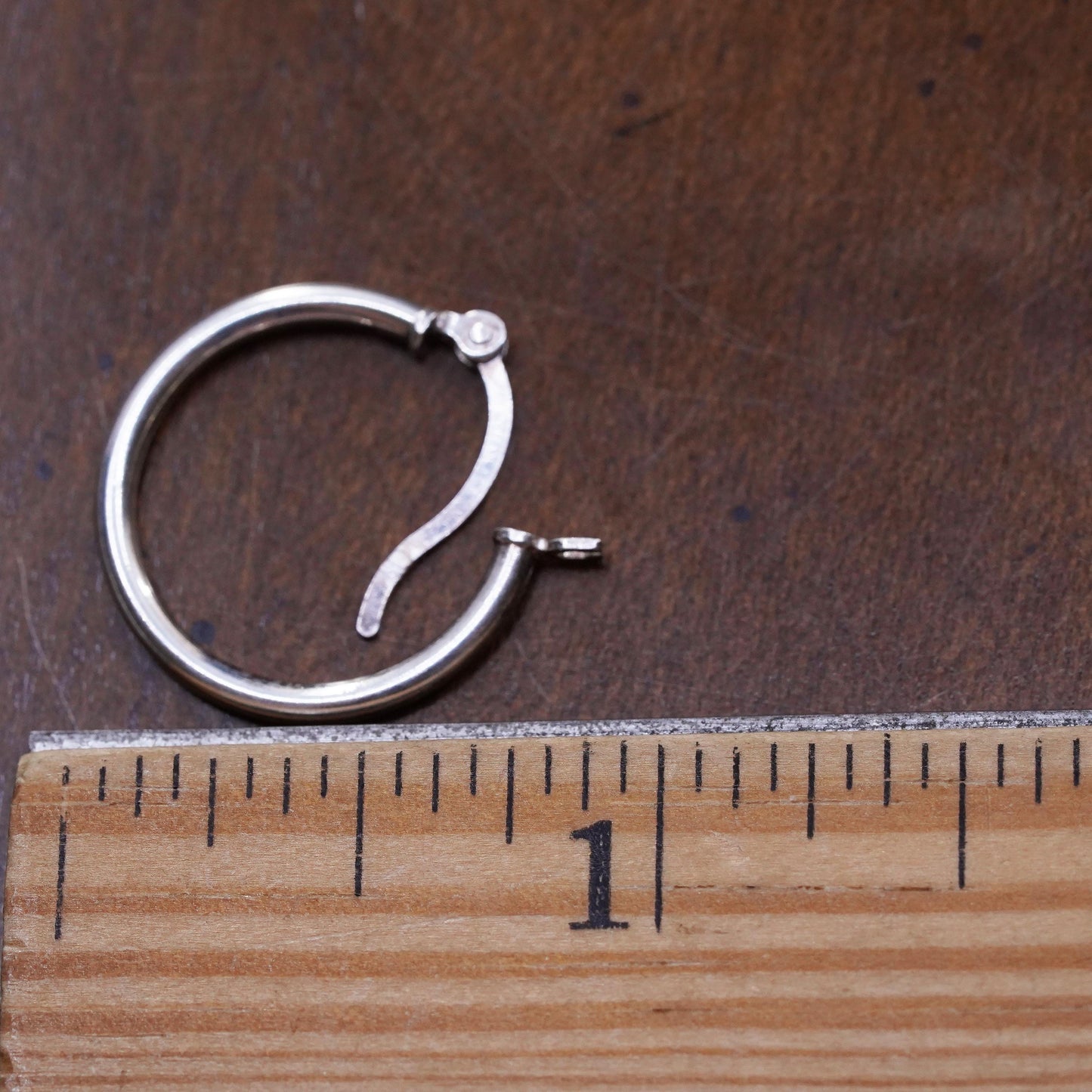 0.75”, Vintage sterling silver loop single earring, fashion primitive hoop