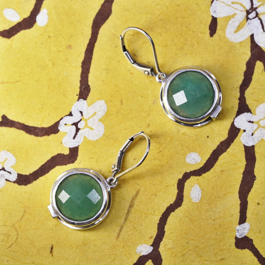 Vintage Elle Sterling 925 silver earrings with teardrop smoky topaz and ruby