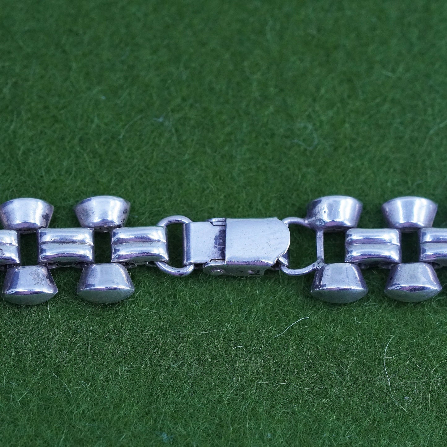 16", Vintage mexico sterling silver bold necklace, handmade 925 statement chain