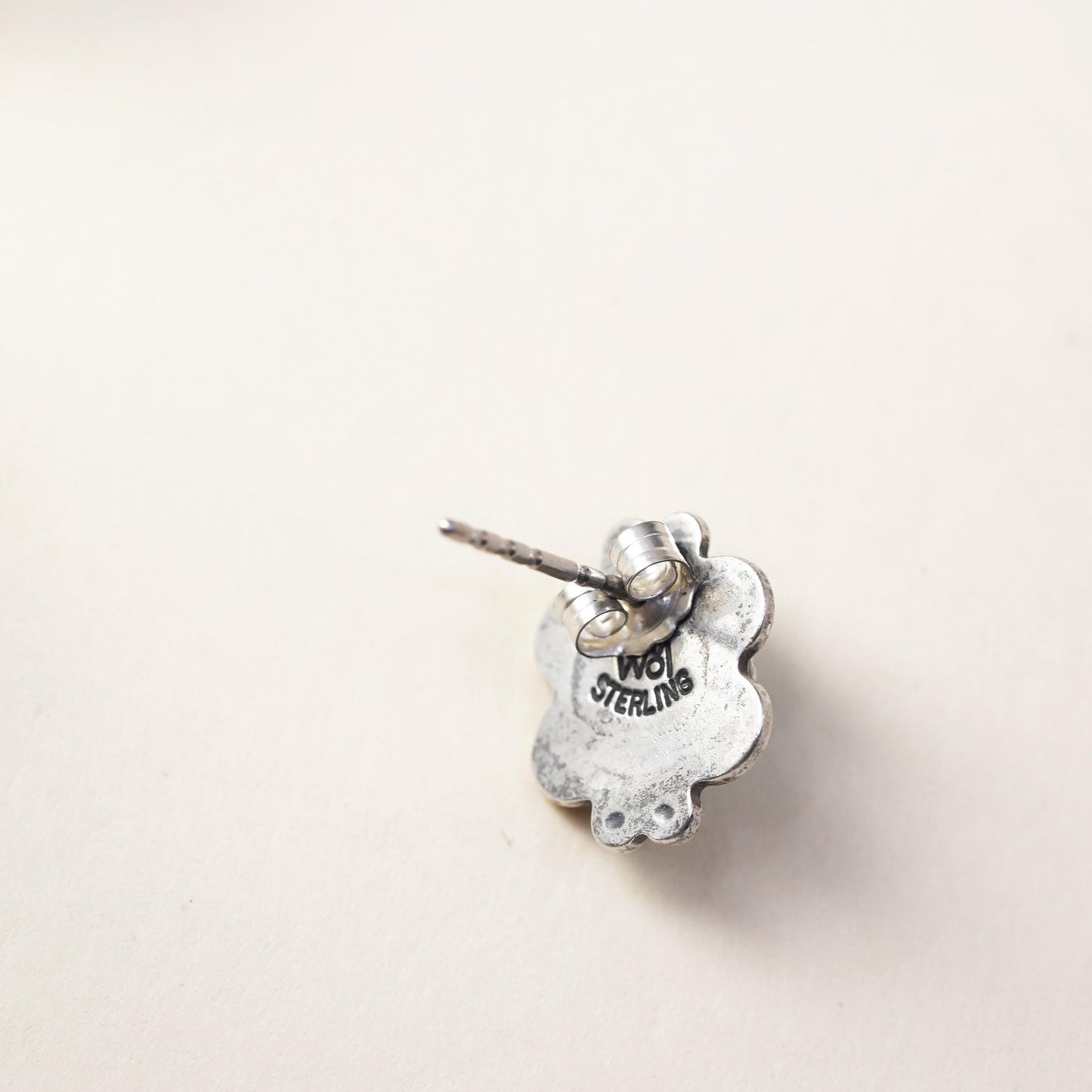 Vintage southwestern Sterling 925 silver stud with turquoise, single earring