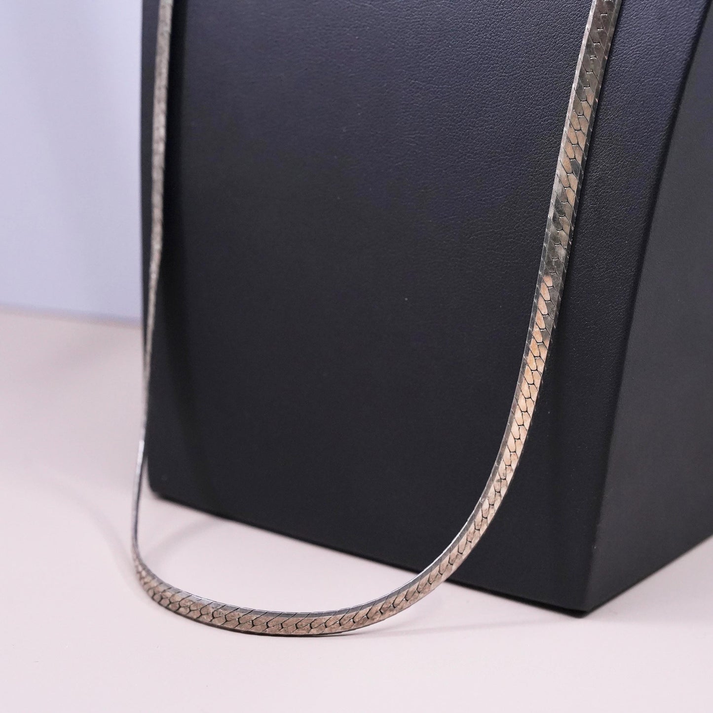 30", 6mm, vintage Sterling silver handmade necklace, bold 925 herringbone chain