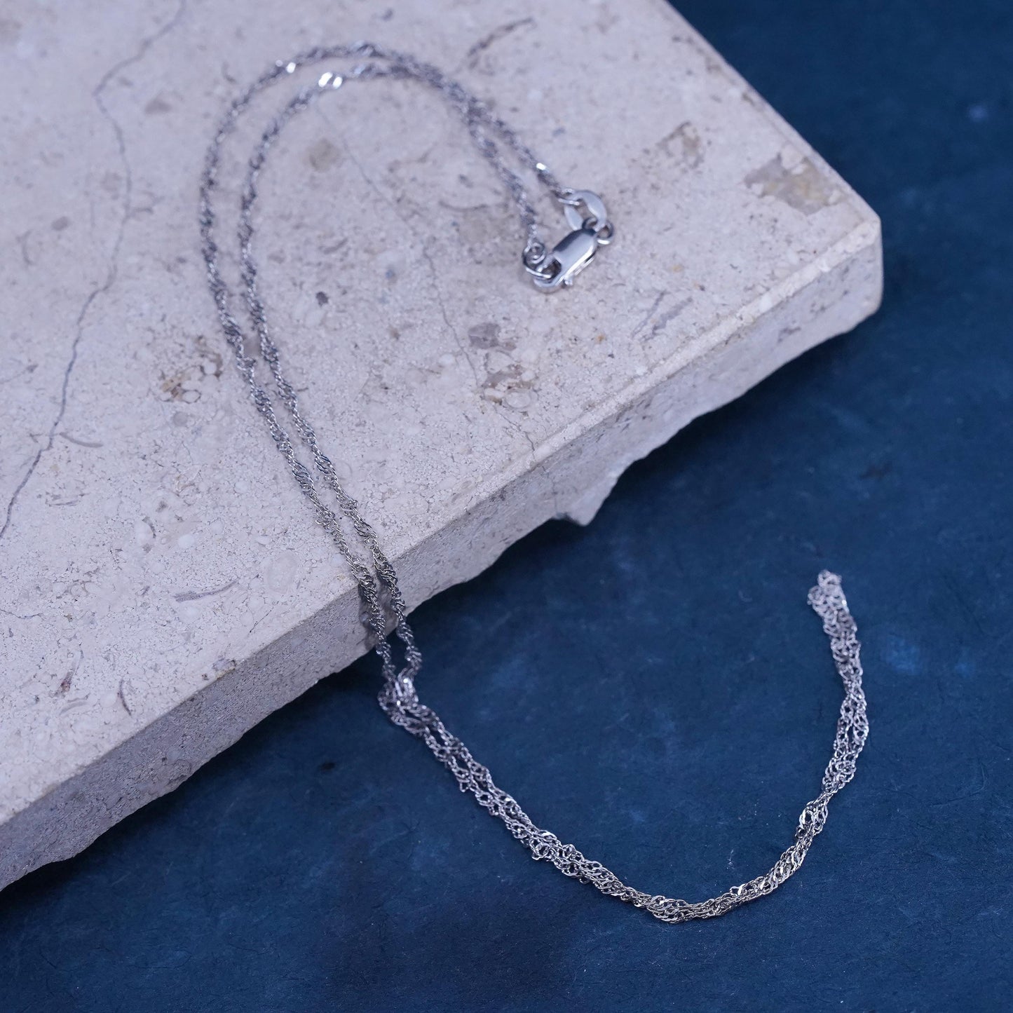 18”, 2mm, Sterling silver handmade necklace, 925 twisted curb link chain