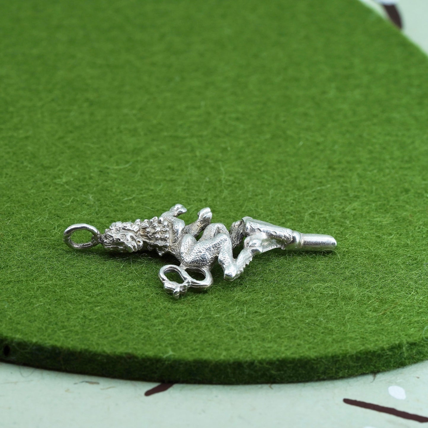 Vintage Sterling silver handmade pendant, 925 royal lion