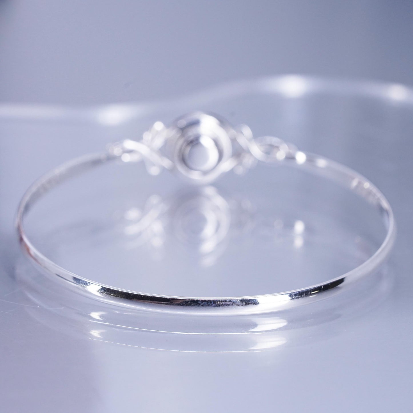 7.5”, Sterling 925 silver bracelet, hinged interchangeable bangle with enamel