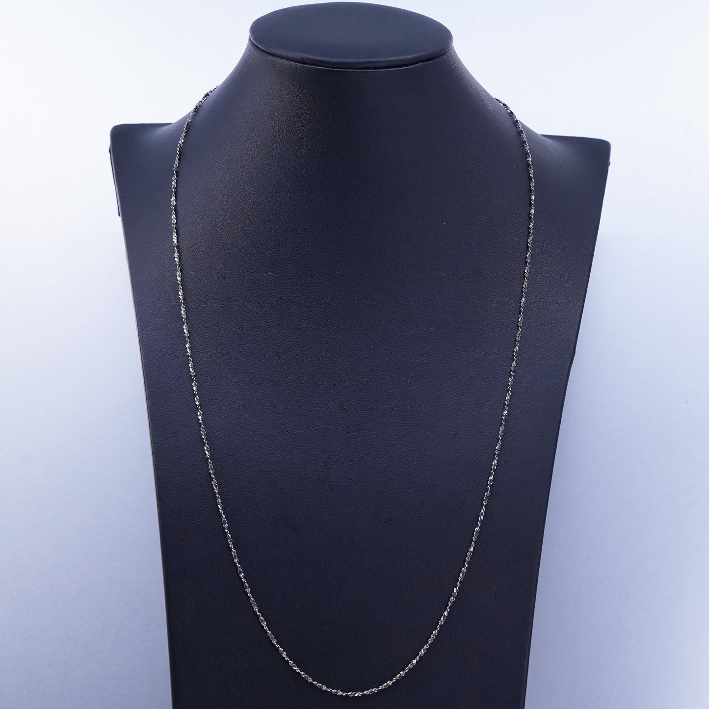 24” 1.6mm, vintage Italy Sterling 925 silver twisted chain necklace
