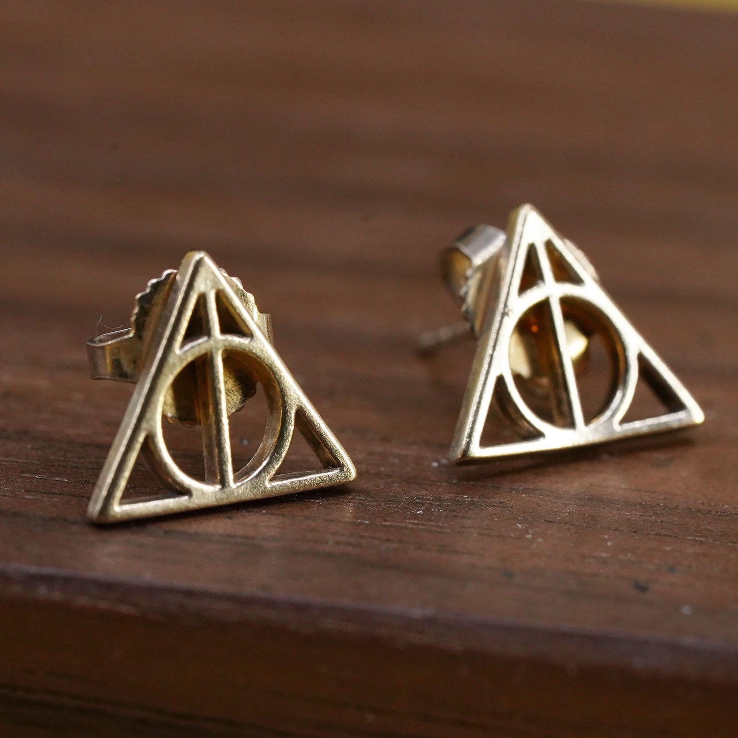Vintage vermeil gold over Sterling silver shape studs, 925 earrings
