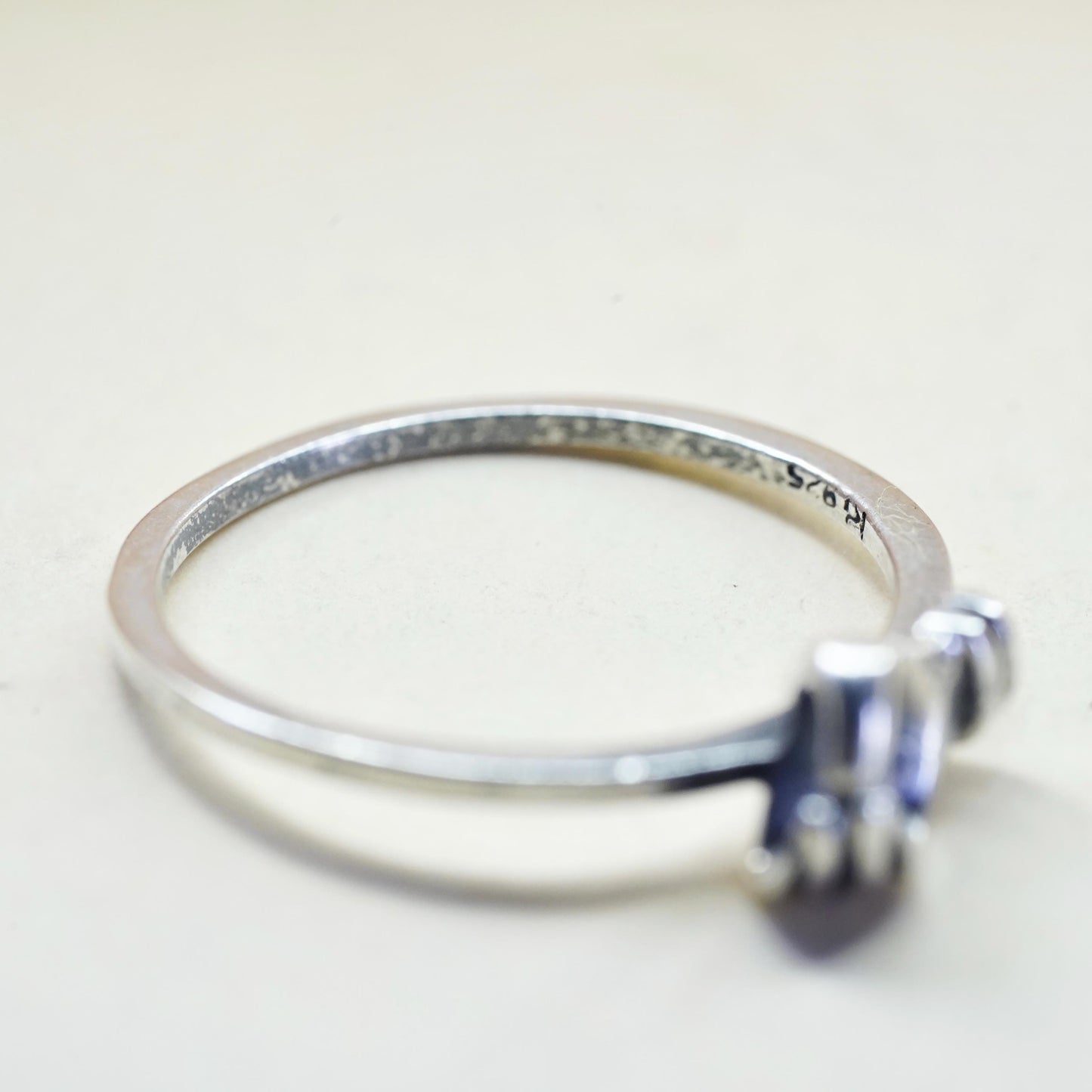 Size 6.25, vintage Sterling silver handmade ring, 925 hand stackable band