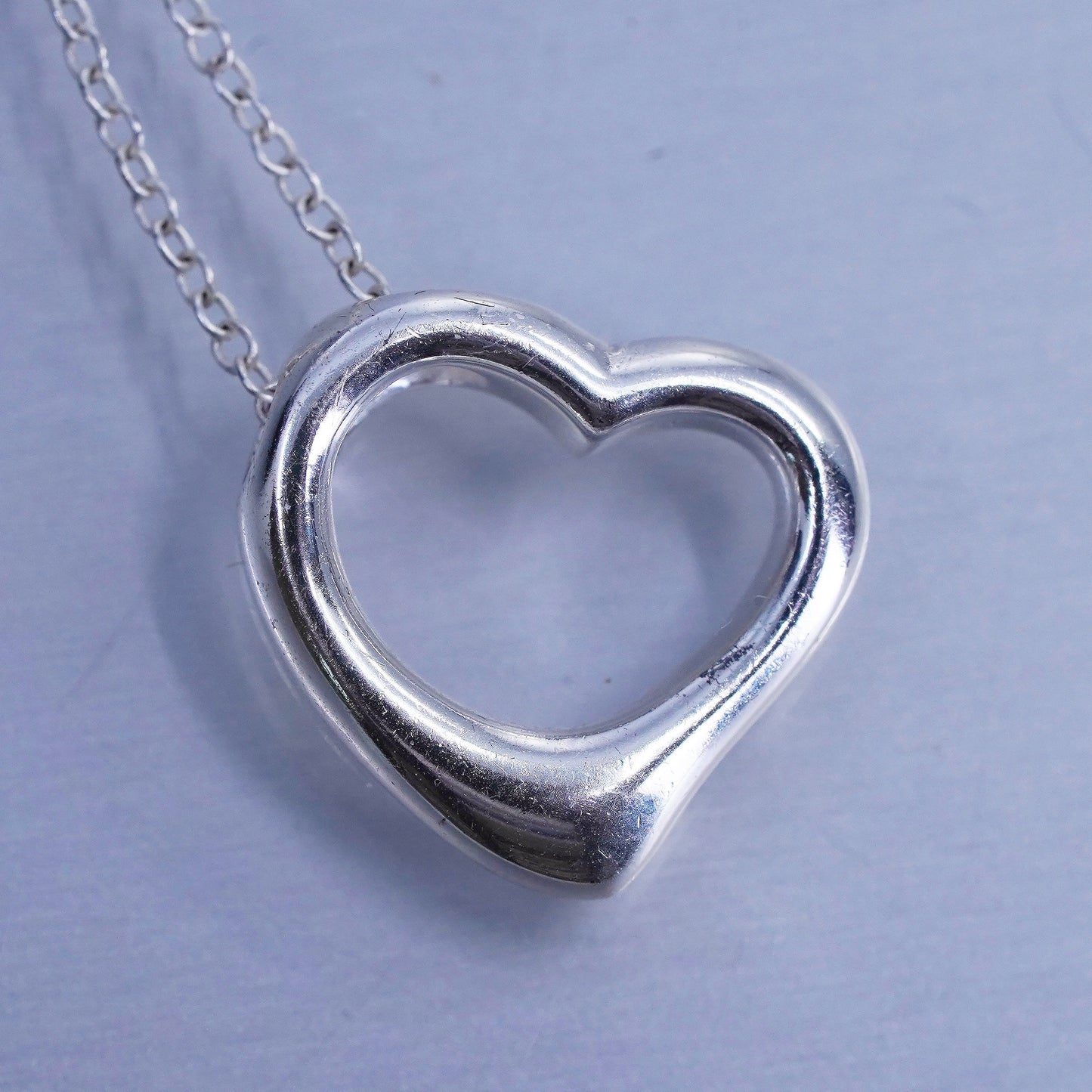16+2”, Sterling 925 silver circle necklace heart pendant “daughters blessings”
