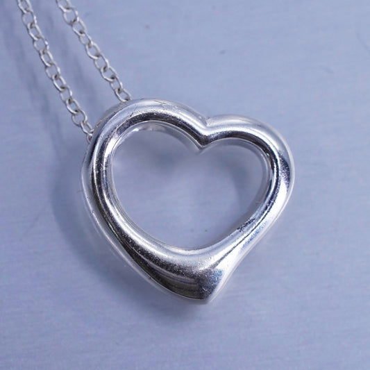 16+2”, Sterling 925 silver circle necklace heart pendant “daughters blessings”