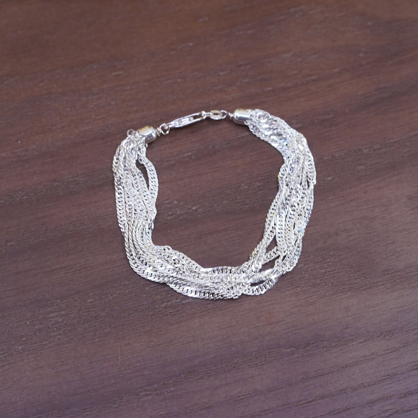 6.75”, Milor sterling silver bracelet, Italy multi strands 925 twisted chain