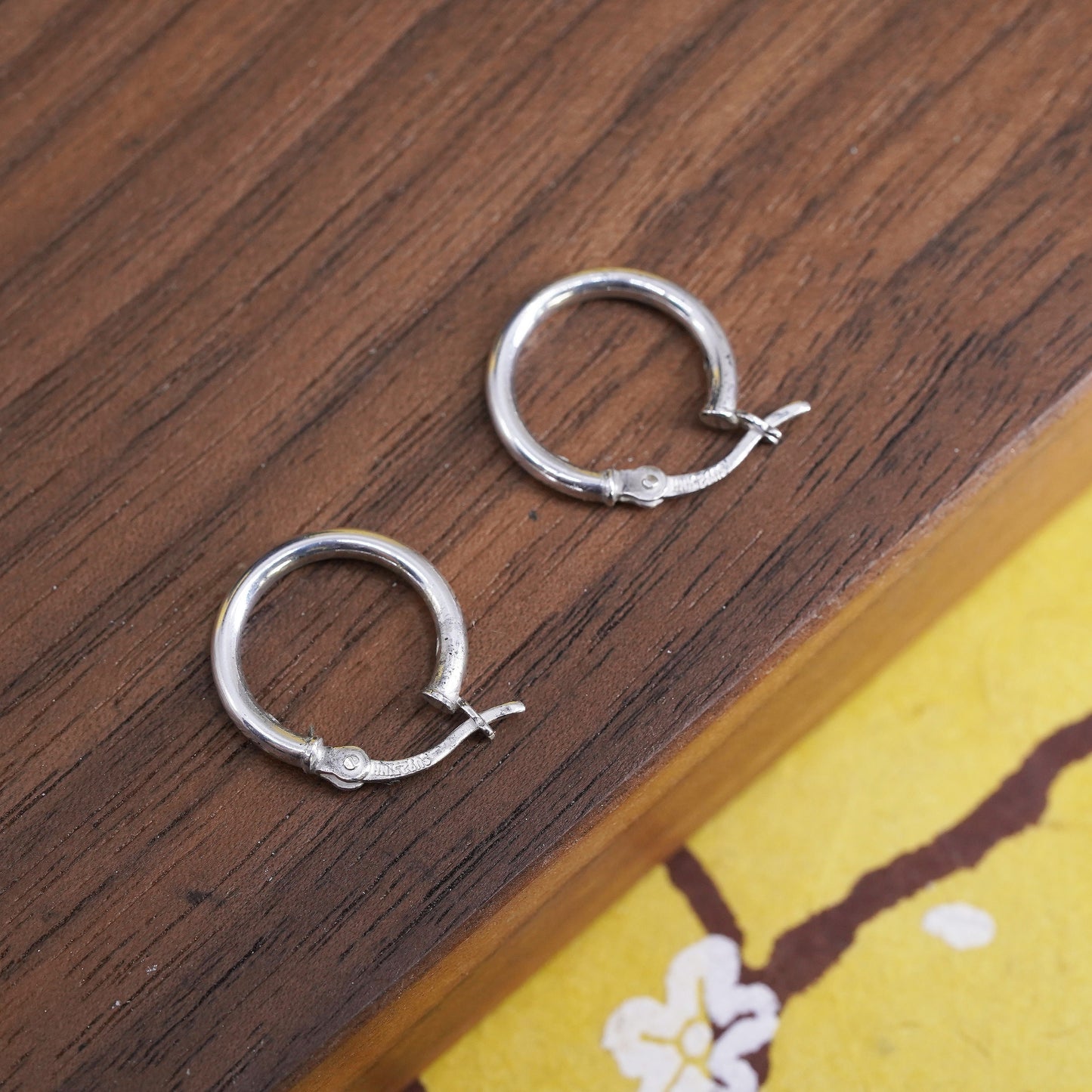 0.5”, Vintage Sterling 925 silver handmade earrings, 925 hoops