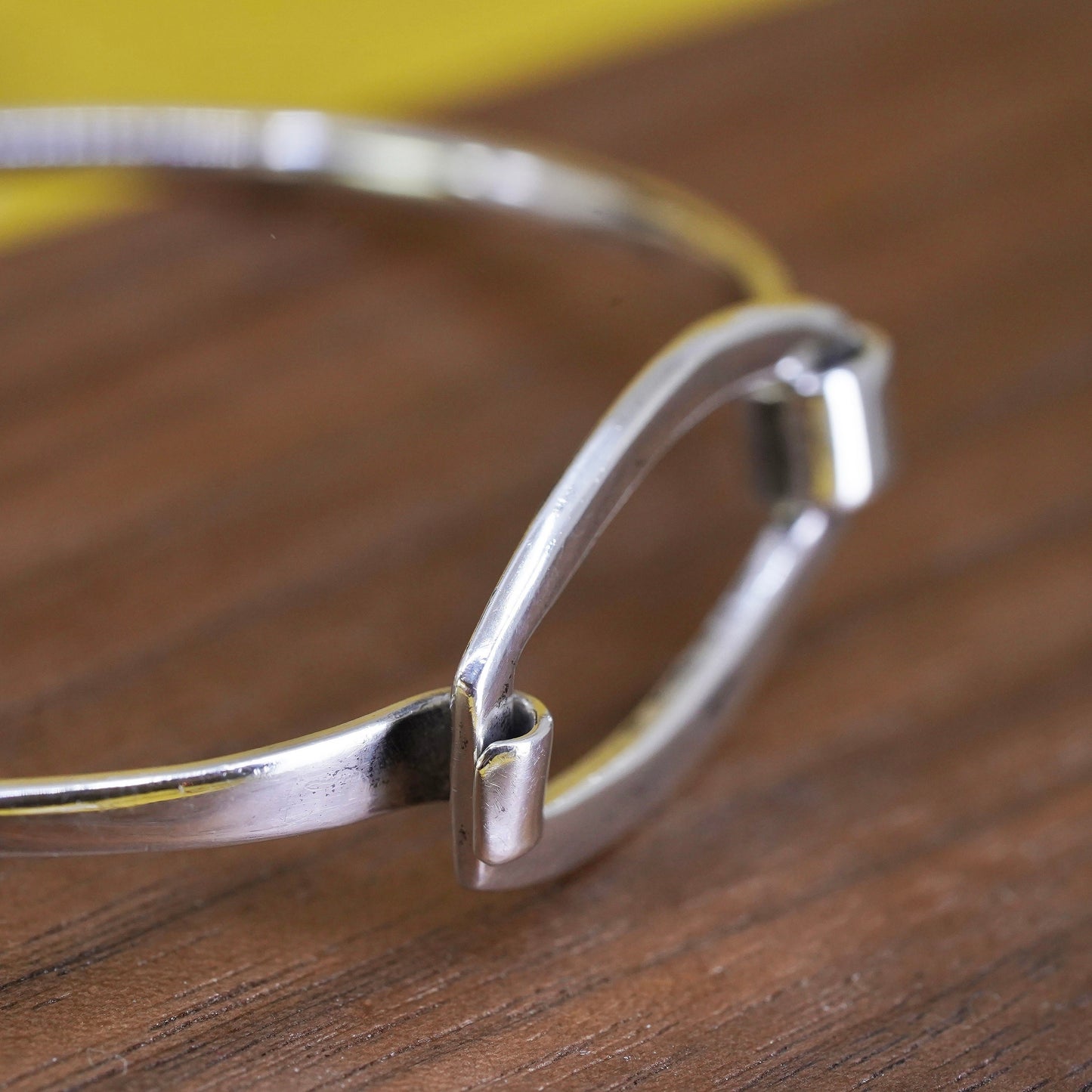 7”, vintage Sterling 925 Silver handmade Bangle, 925 hinged bangle