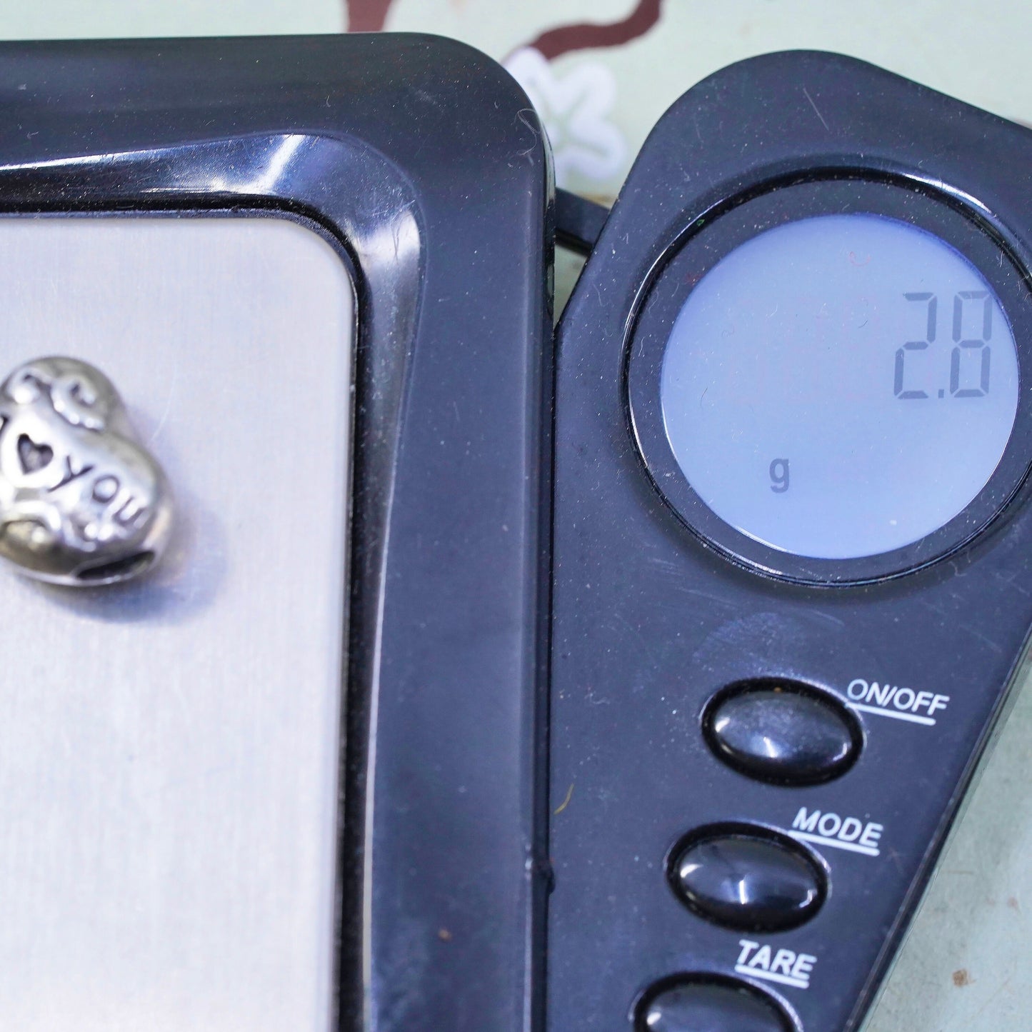 Vintage IBB Sterling silver bead charm, 925 heart pendant embossed i love you