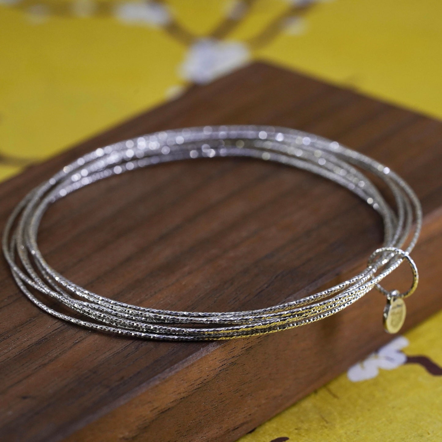 7.75", SILPADA Sterling Silver lasting impressions Multi BANGLE Bracelet B3008