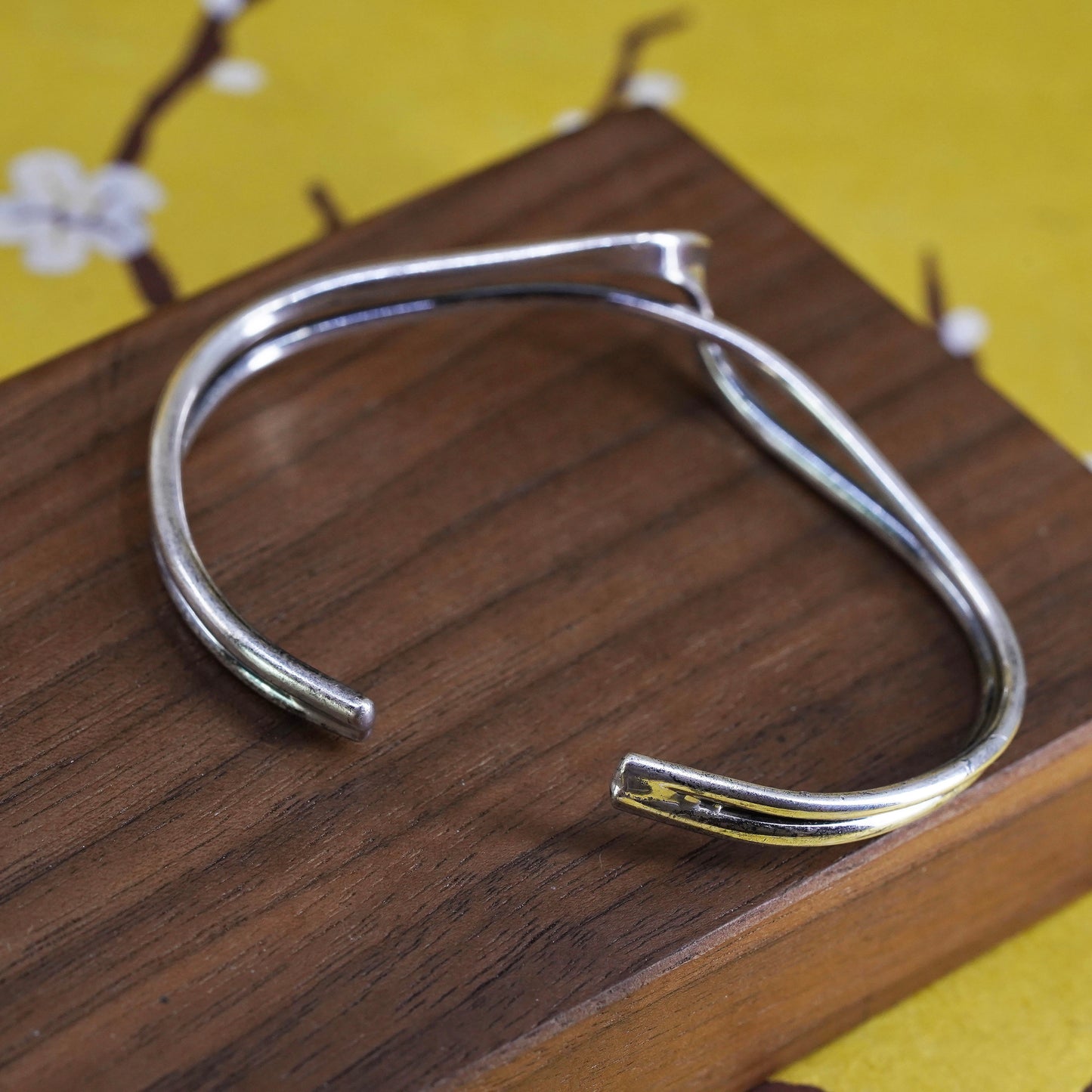 6", Vintage southwestern Sterling silver handmade bracelet, 925 twisted cuff