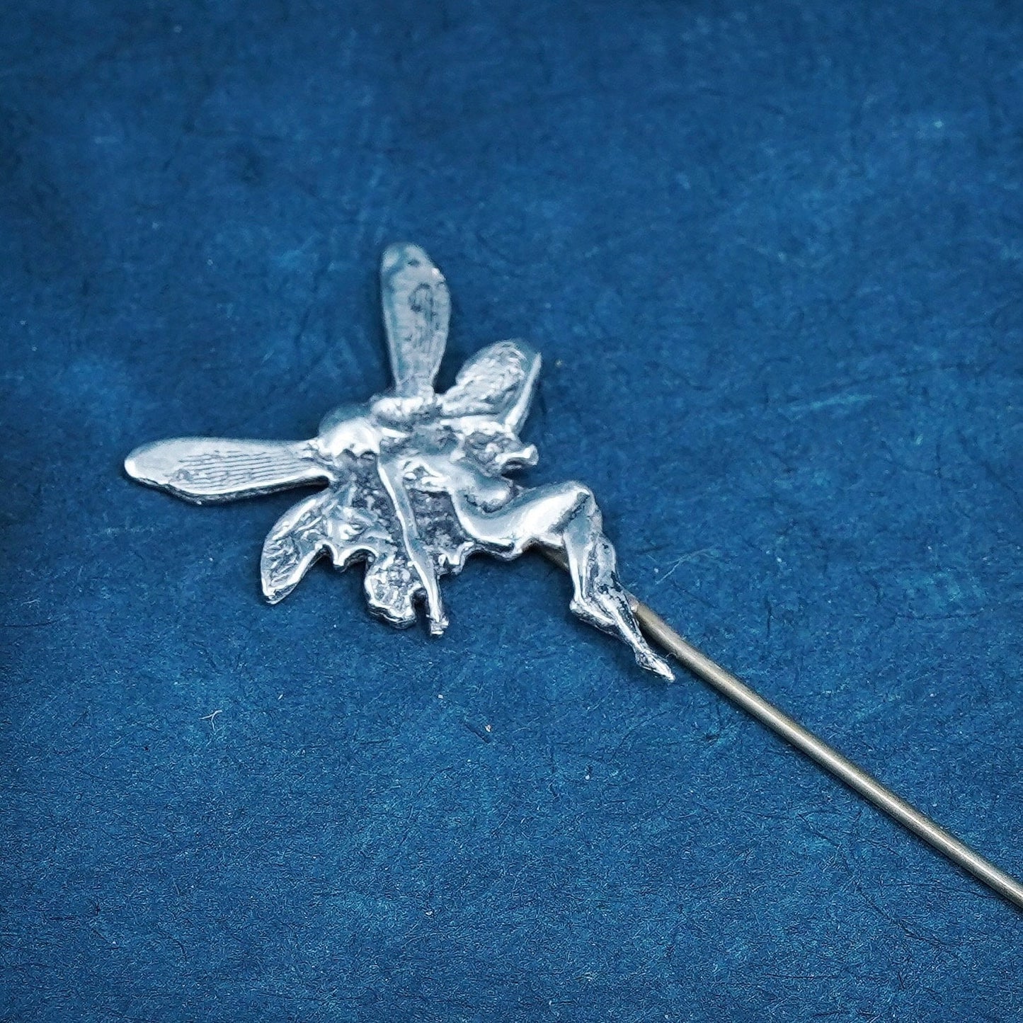 Vintage Sterling silver handmade pin, 925 angel pin, stamped Ster