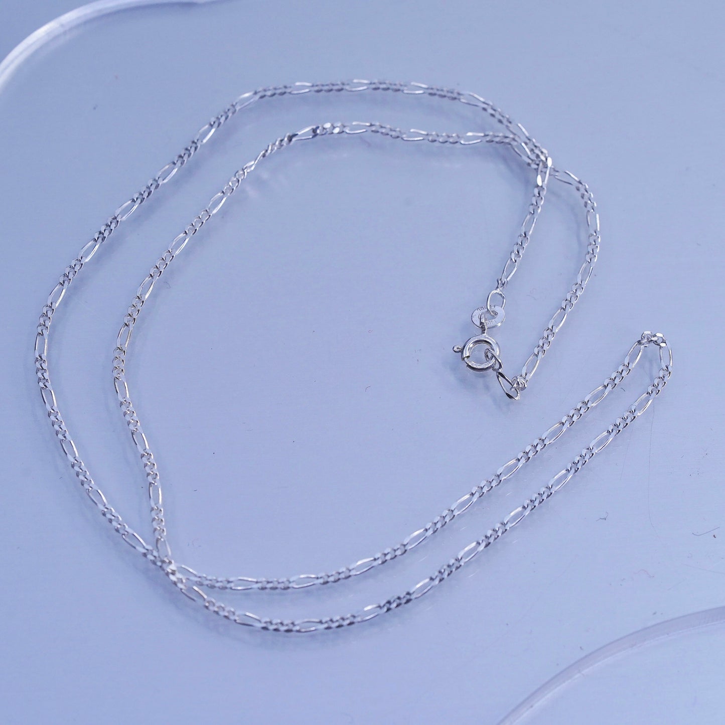 20” 2mm, vintage Italian Sterling 925 silver figaro chain necklace