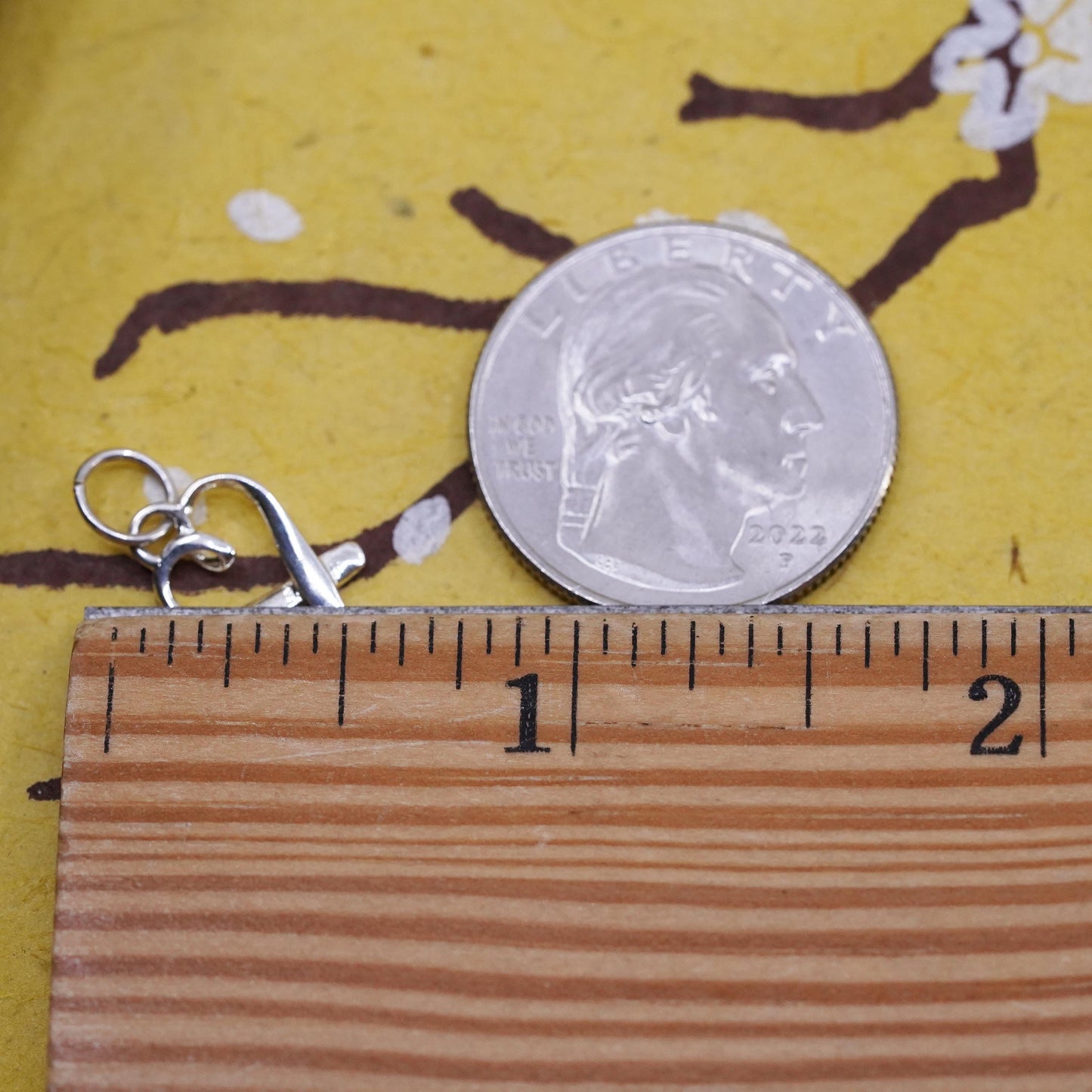 Vintage Sterling silver handmade charm, Mexico 925 heart pendant