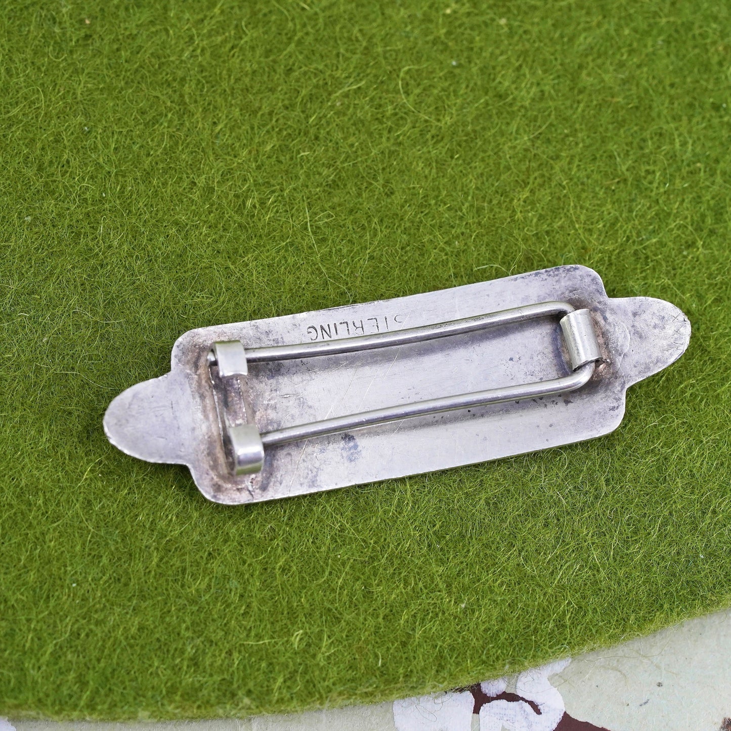 Vintage modern Sterling 925 silver handmade hair clip with Pue