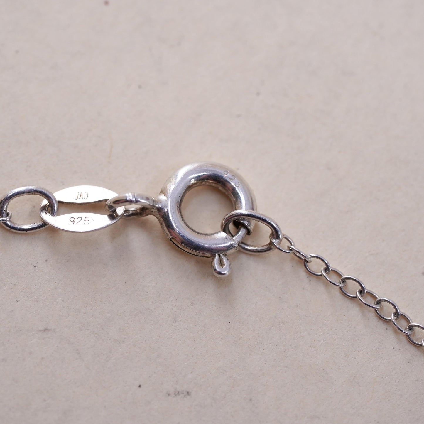 9.25", Vintage sterling silver bracelet, 925 circle chain name tag Elizabeth