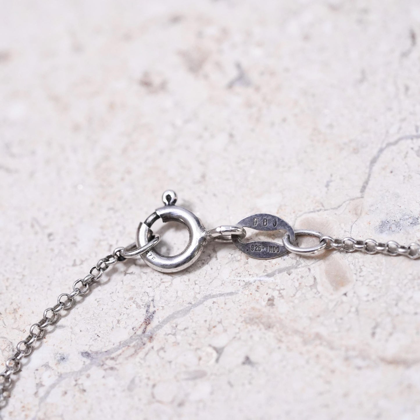 18”, Sterling silver necklace, 925 circle chain cz pendant mother daughter
