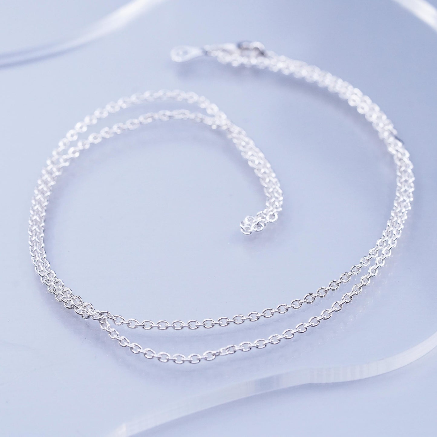 24” 2mm, vintage Pandora ALE Sterling 925 silver circle chain necklace
