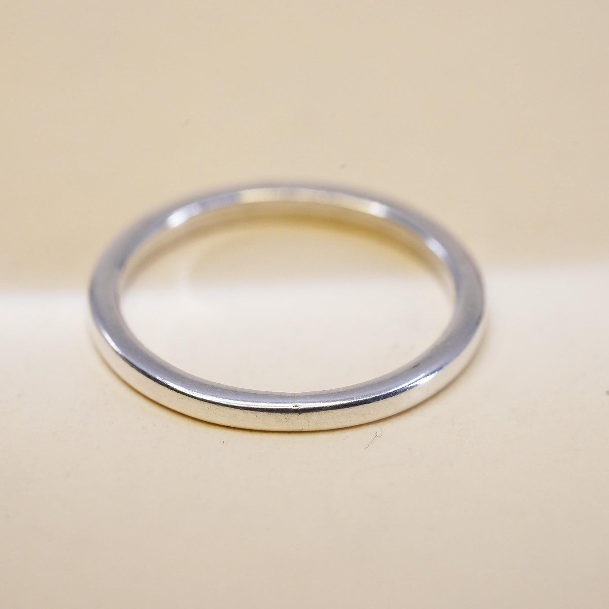 Size 6, vintage sterling silver handmade ring, 925 thin stackable band