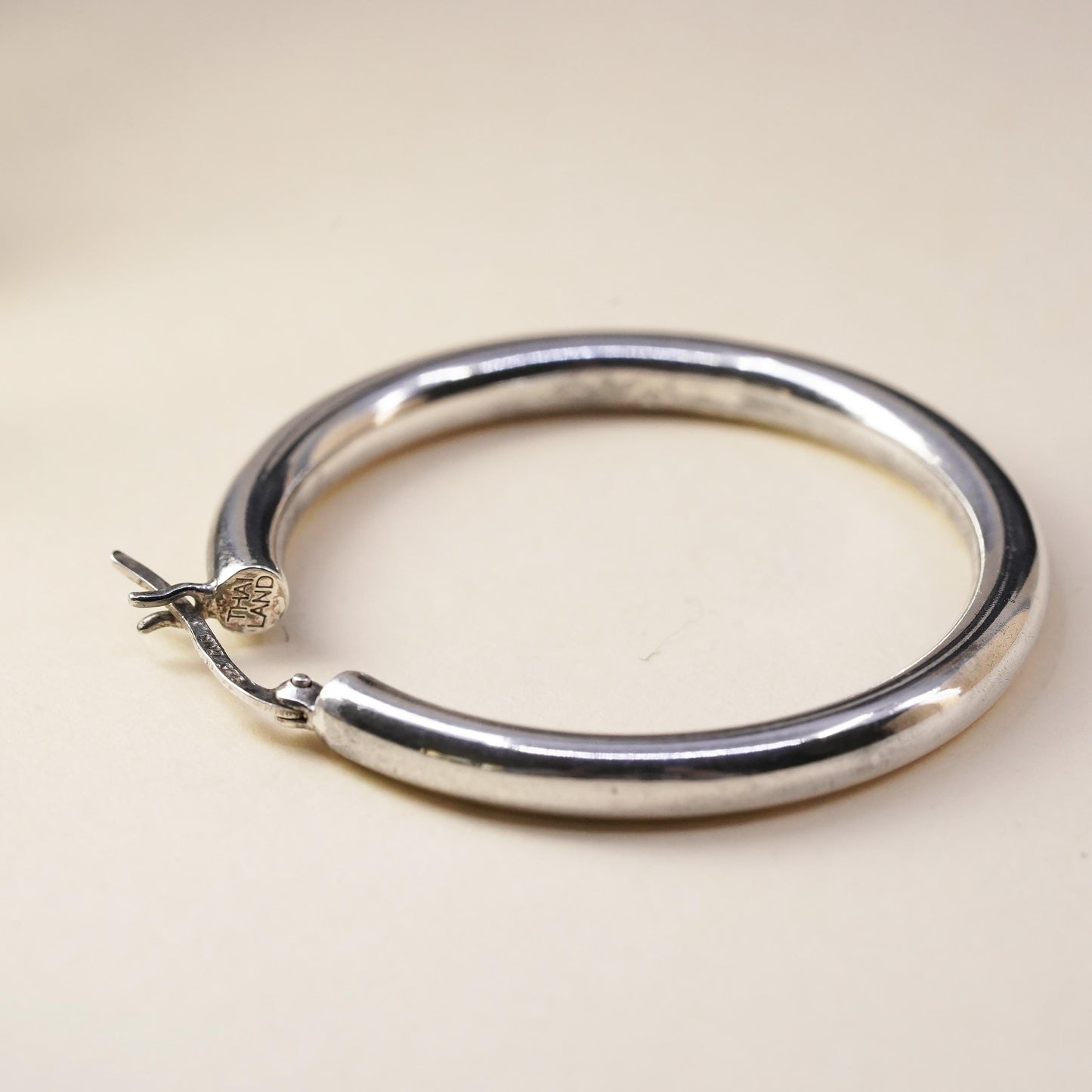 1.5", Vintage sterling 925 silver loop single earring, fashion primitive hoop