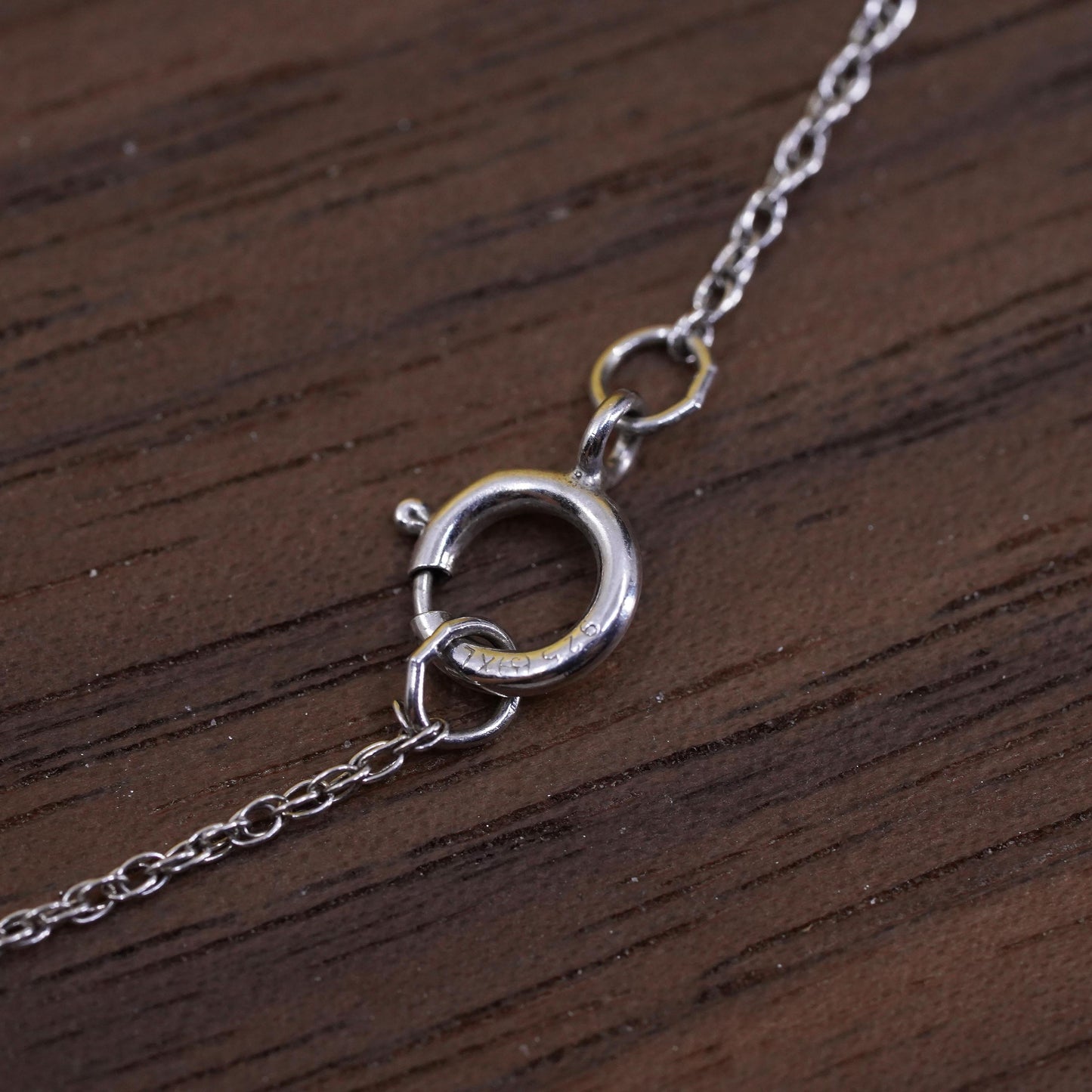 20”, sterling silver circle necklace with 925 genuine diamonds heart pendant