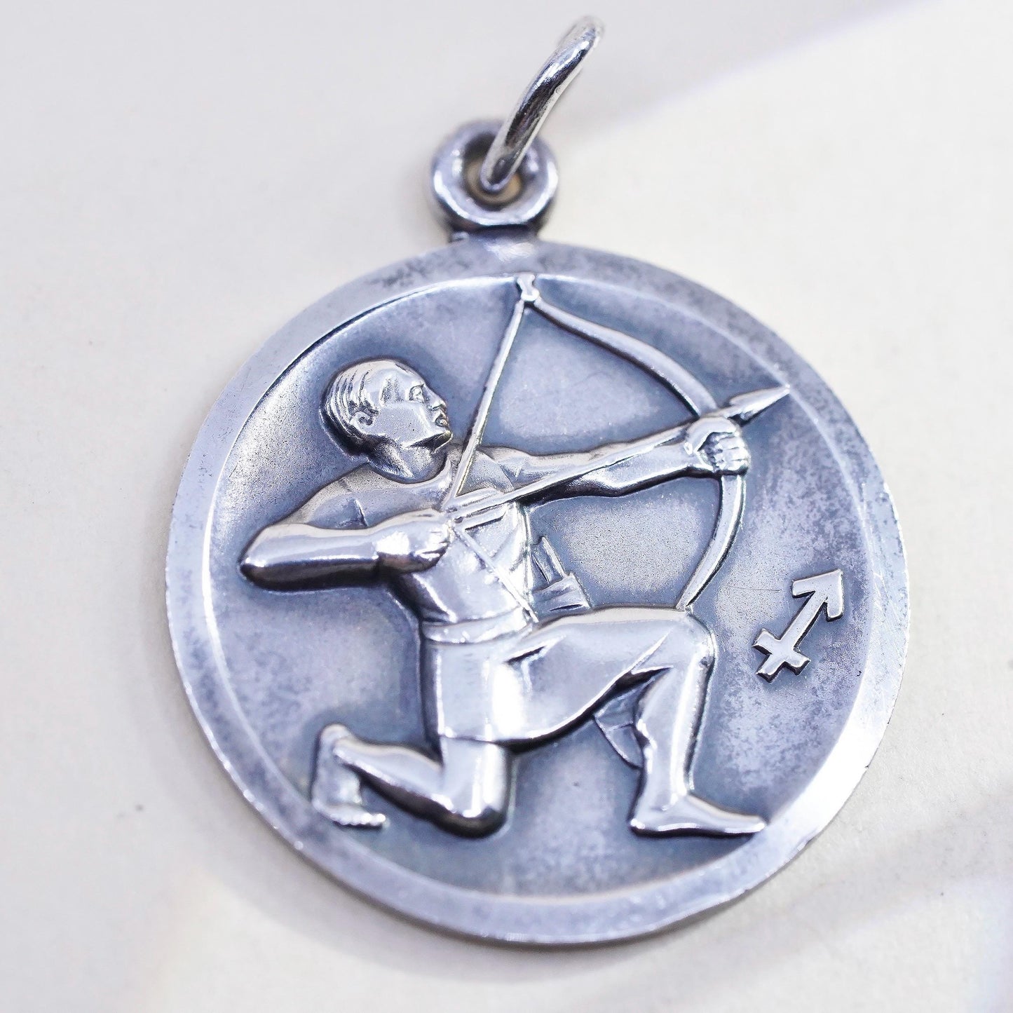 Vintage Franz Breuning Sterling Silver Sagittarius Zodiac Pendant, Archer Horoscope 925 Charm Astrology, November December Birthday Gift, st