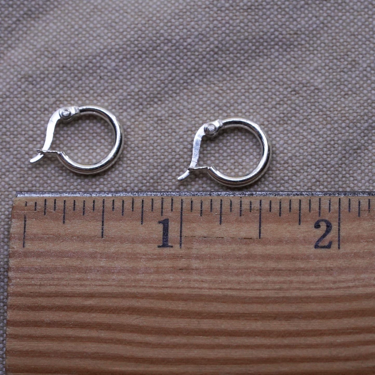 0.5”, Vintage Sterling 925 silver handmade earrings, 925 hoops
