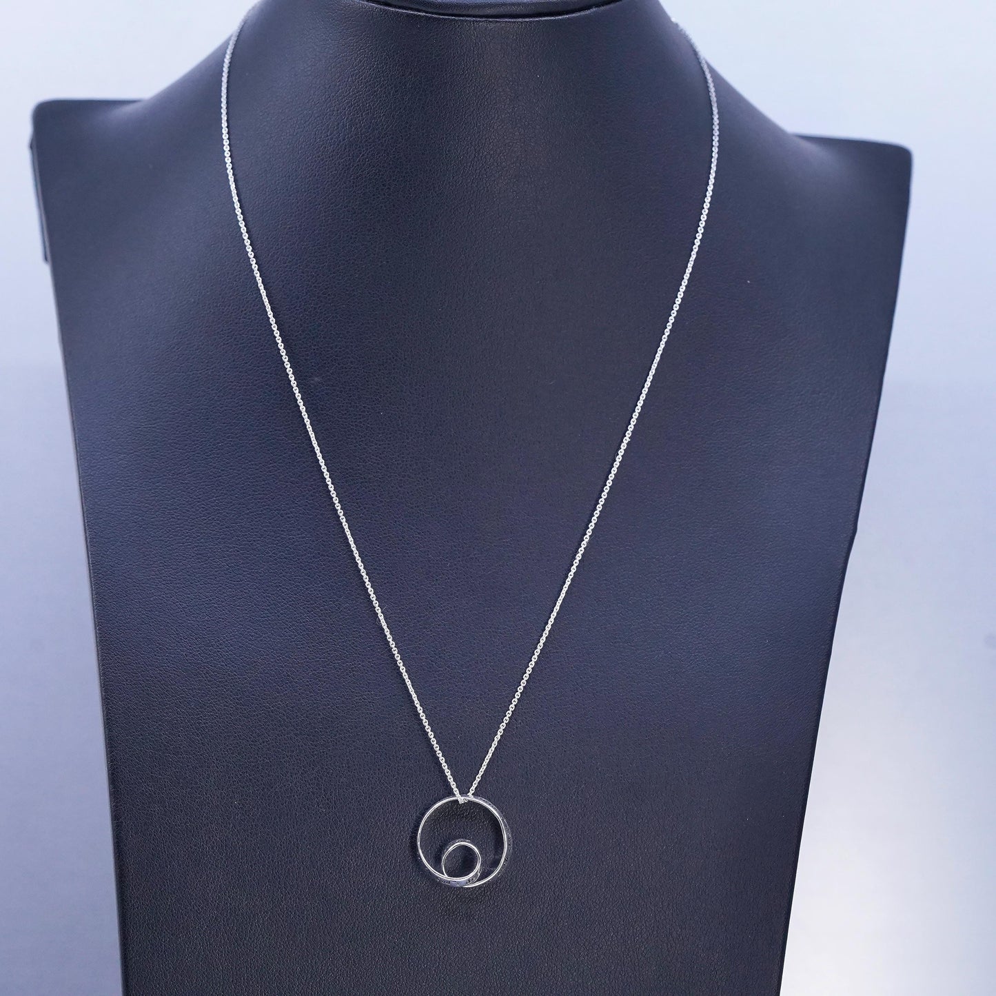 16+2", Sterling 925 silver pendant necklace loop pendant I am thankful God's