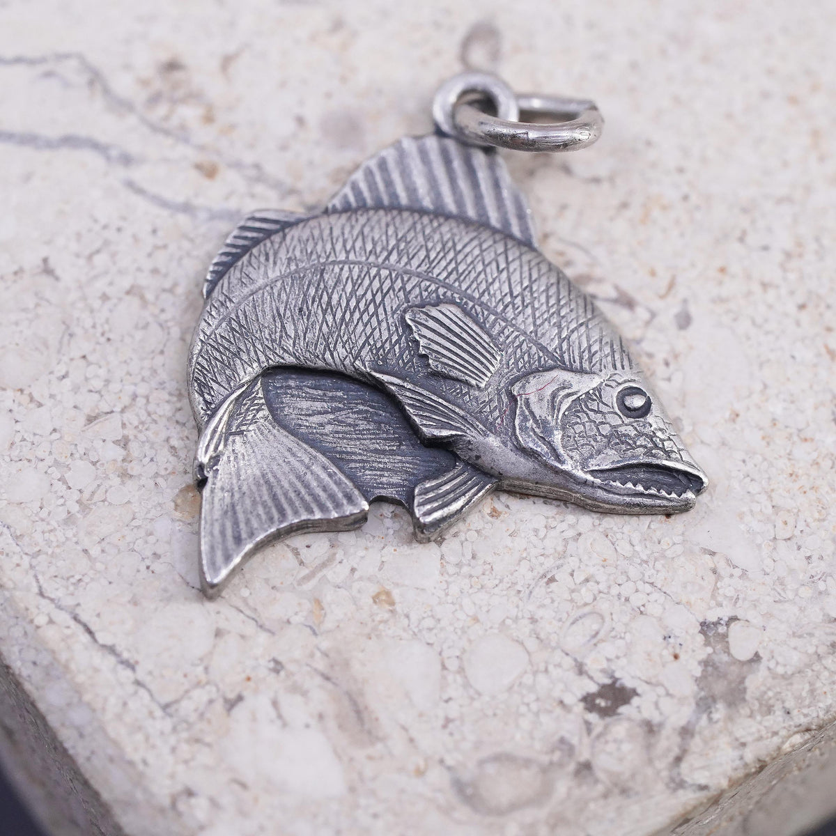 VTG Sterling 925 Silver Walleye Minnesota State Fish Charm Pendant, Fishing