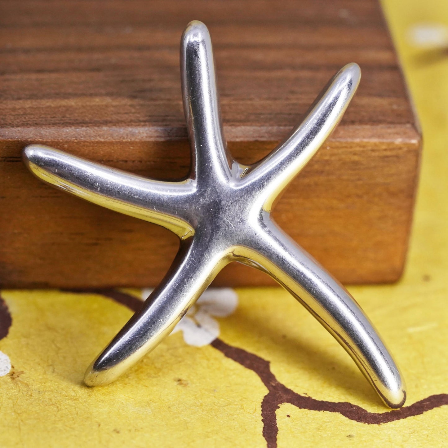 Vintage sterling silver handmade pendant, 925 star, starfish, unique