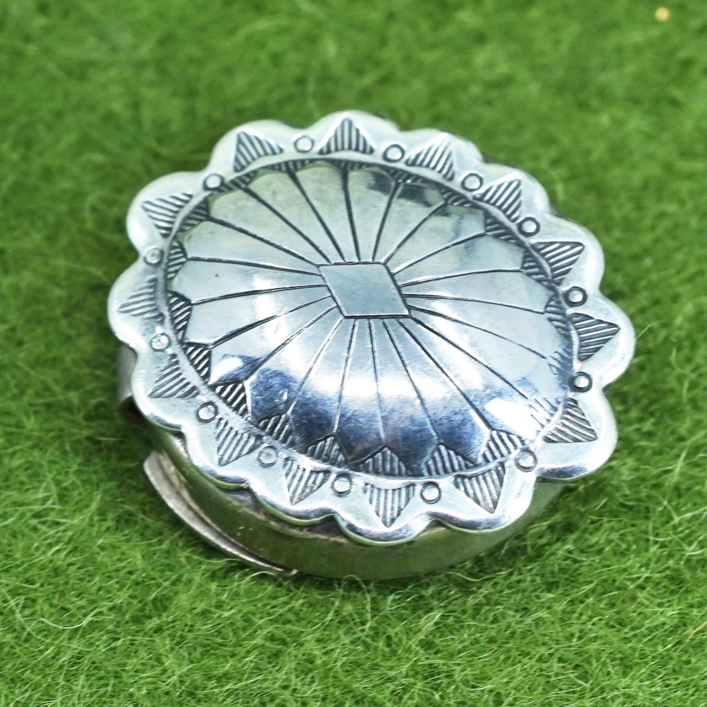 Native American handmade sterling silver 925 button cover