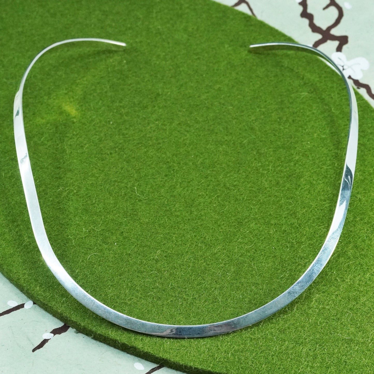 16”, 6mm, Vintage mexico sterling silver 925 handmade choker collar necklace