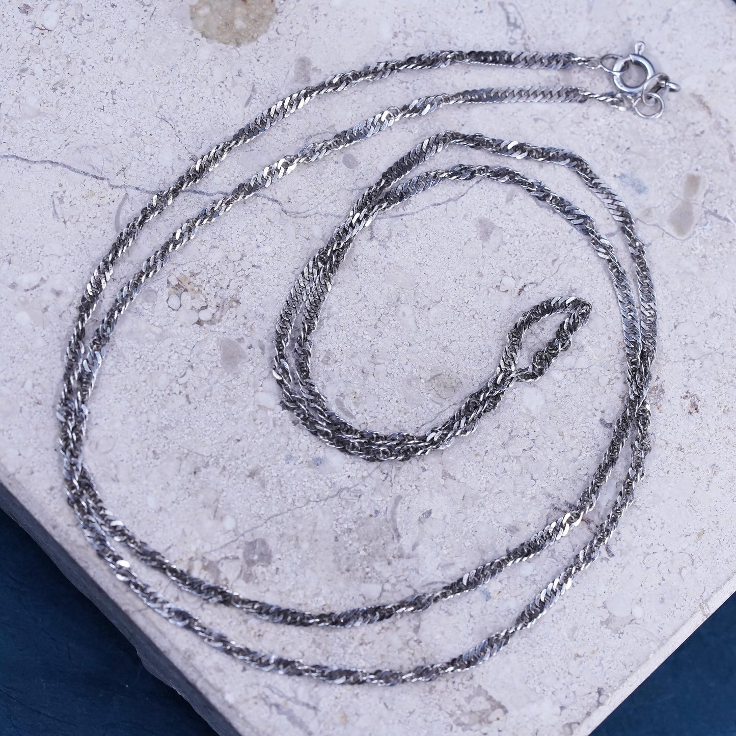 24" 2mm, Sterling silver handmade necklace, 925 twisted curb link chain